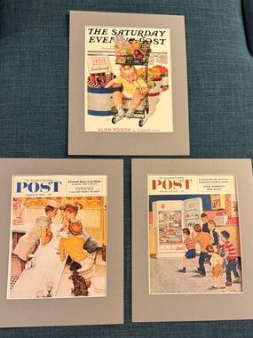 3 vintage Saturday Evening Post Prints